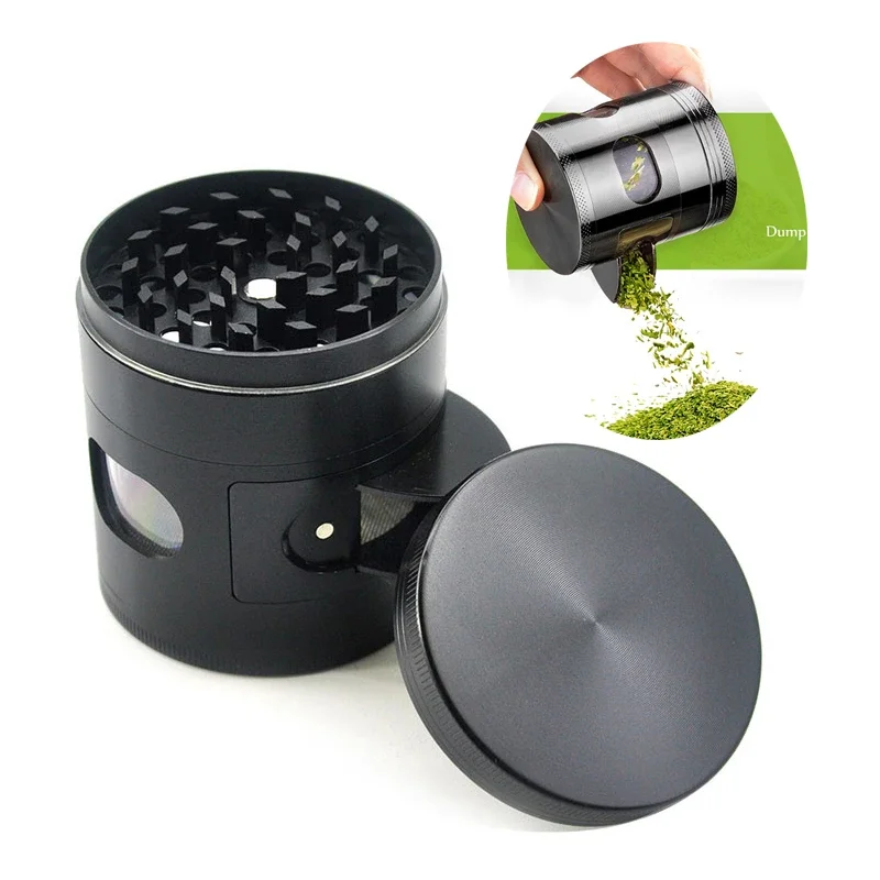 

63mm Zinc Alloy Tobacco Grinder 4-Layer Herb Spice Grinder with Pollen Scraper Storage Box Kicthen Crusher Smoking Accessories