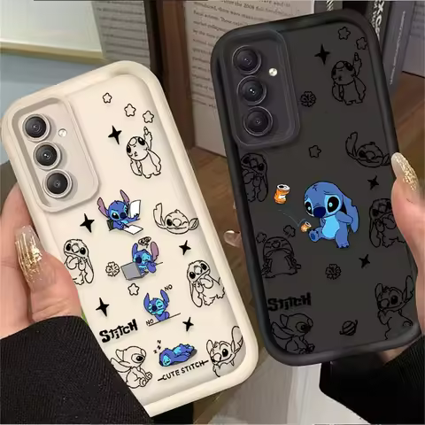 Fashion Cute Disney Stitch Case For Samsung Galaxy S24 S25 S23 Ultra S22 S21 Plus FE A36 A56 A26 A16 A06 A25 A35 A55 5G Cover