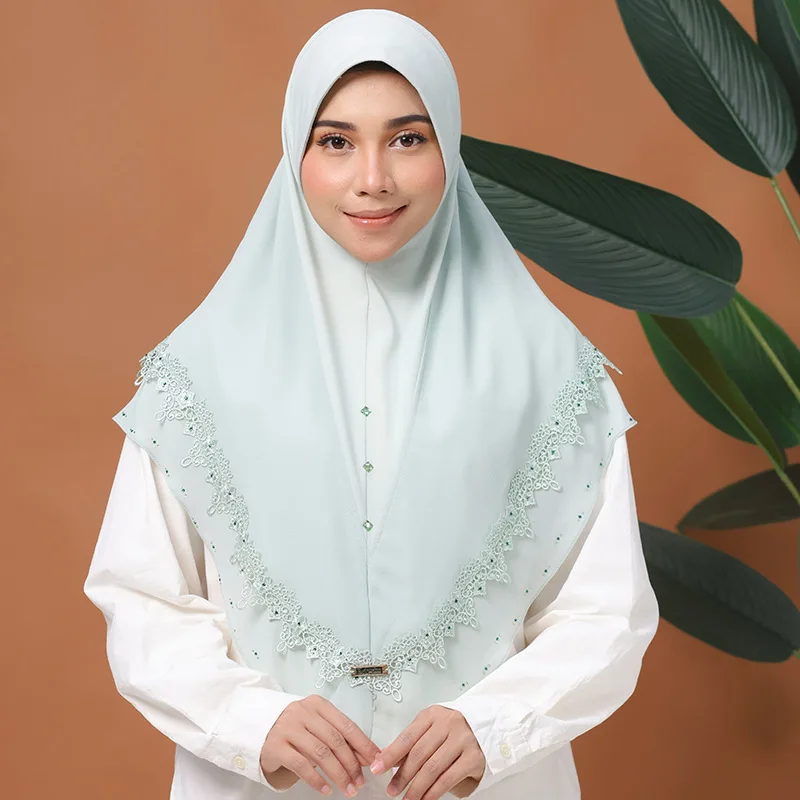 

Chiffon Diamonds Muslim Instant Hijab Women Turban Amira Chemo Cap Islamic Scarf Cover Headband Shawl Headscarf Wrap Turbante