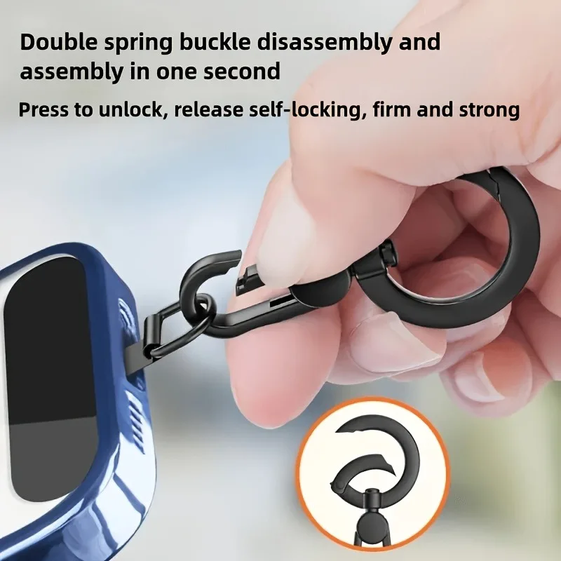 Stainless Steel Phone Lanyard Clip Patch 360° Rotatable Anti-lost Phone Case Hanging Rope Snap Detachable Ultra-thin - náhled 5