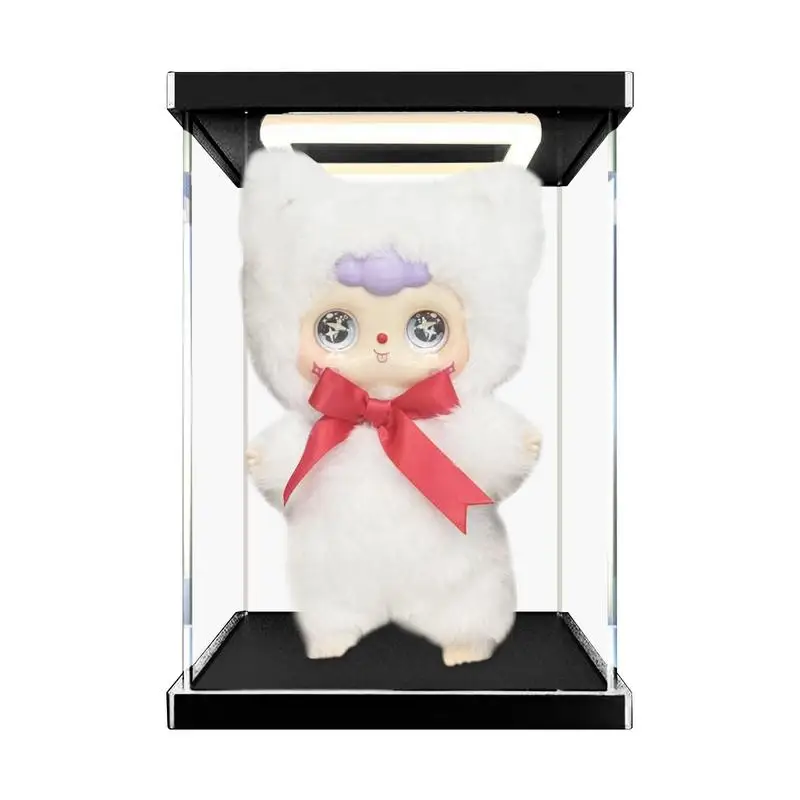 

Dustproof High Transparency Display Box Transparent Acrylic Display Box With Light Top Cover Doll Storage Box