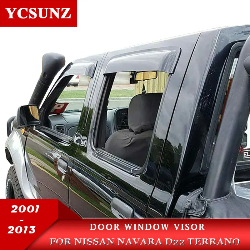 ABS Side Door Window Visor wind Deflectors For Nissan Navara Terrano D22 2003 2004 2005 2008 2009 2010 2011 2012 2013