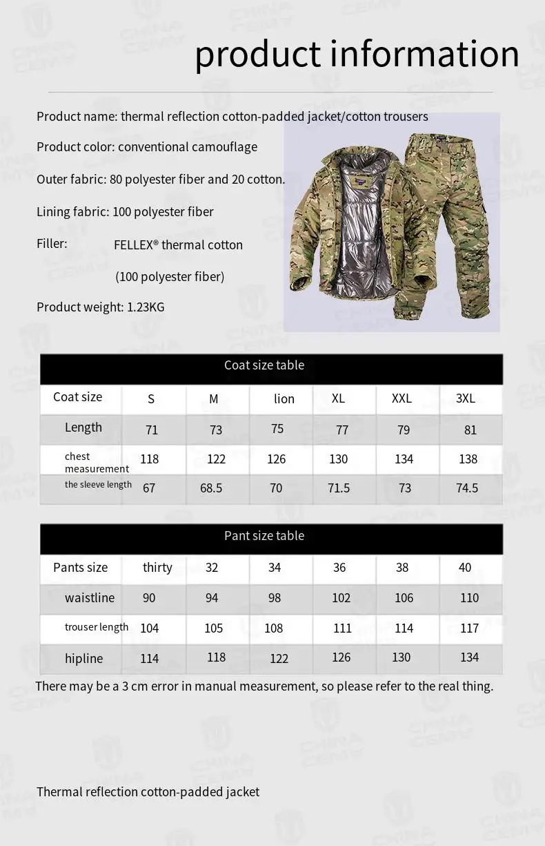 Men's Thermal Heat Reflective Camo Tactical Jacket Winter Military Hard Shell Windproof Durable Insulated Coat for Outdoor