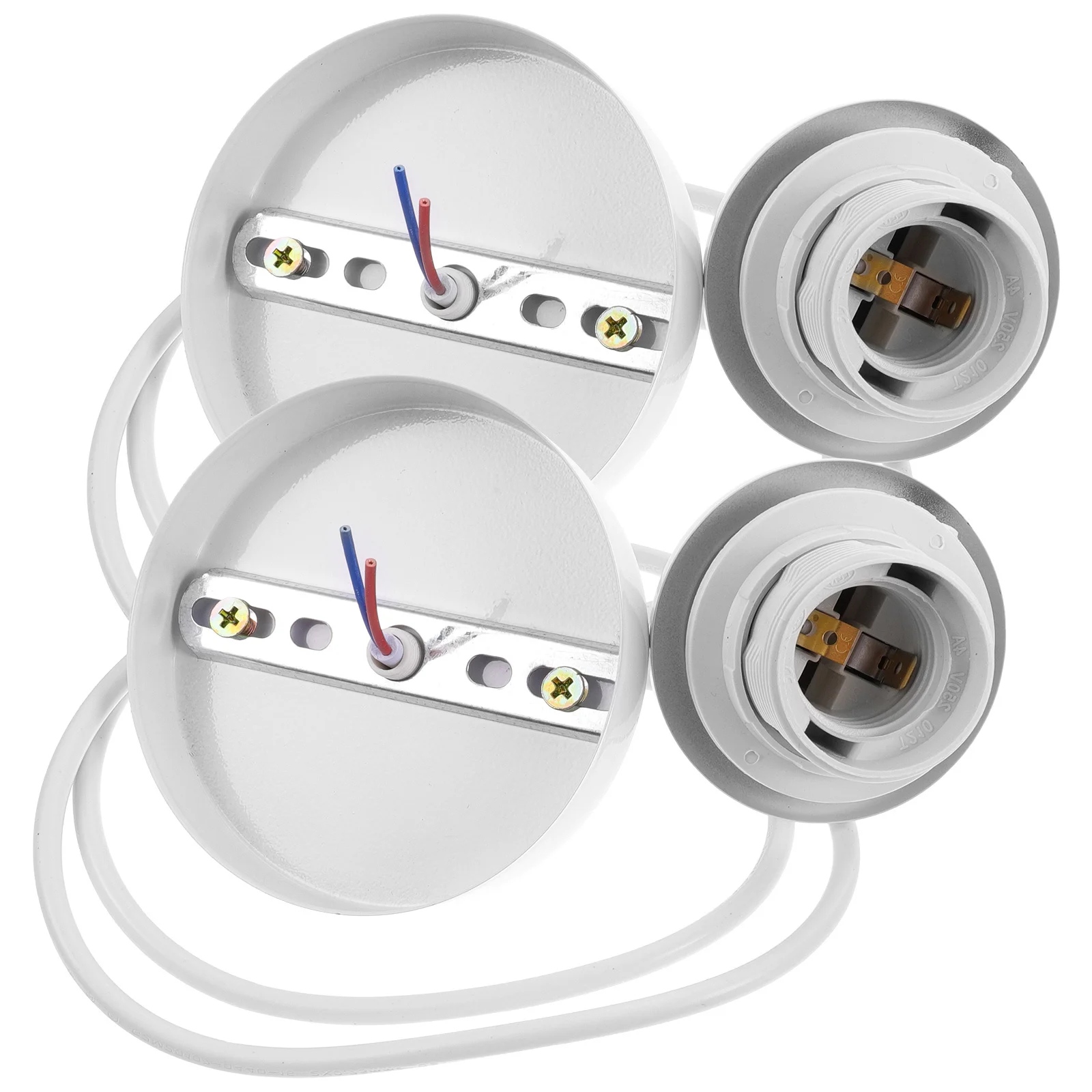 

2pcs E27 Pendant Lamp Socket Ceiling Canopy Metal Bulb Holder Cable Set For Led Lighting Industrial Hanging Fixture Decor