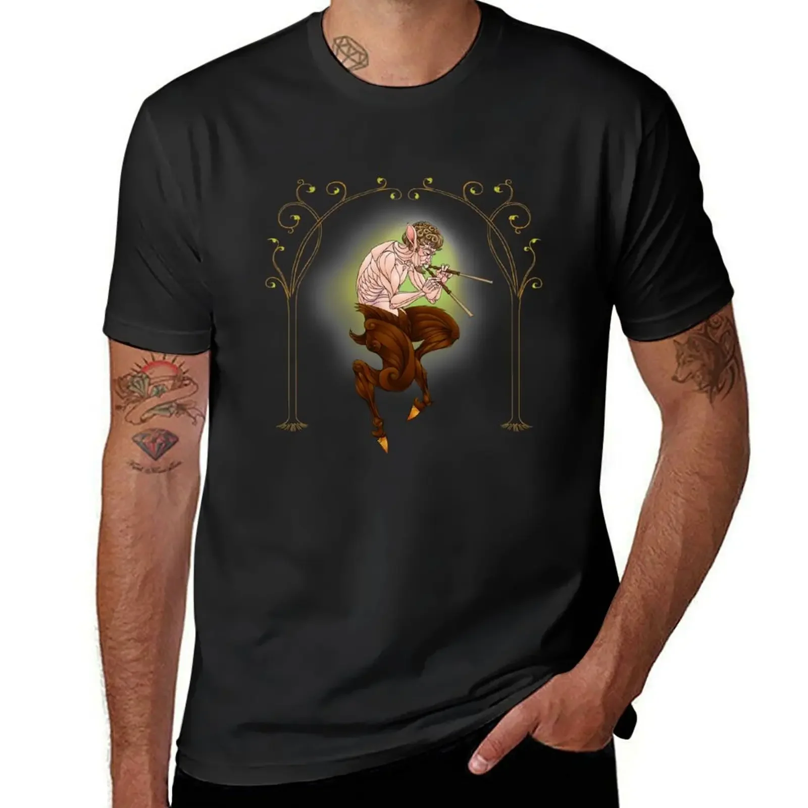 Faun T-Shirt cotton graphic tees cute clothes Luxury man vintage men t shirts high quality