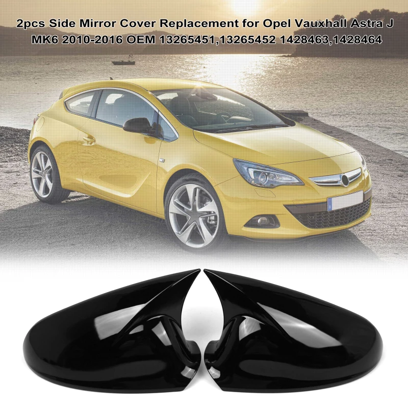 2 stücke Seitens piegel abdeckung Gehäuse Tür flügels piegel abdeckung Ersatz für Opel Vauxhall Astra J mk6 2013-2017 Rückspiegel abdeckung