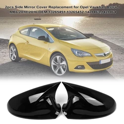 2pcs Side Mirror Cover Housing Door Wing Mirror Cover Replacement for Opel Vauxhall Astra J MK6 2010-2016 Rearview Mirror Cover