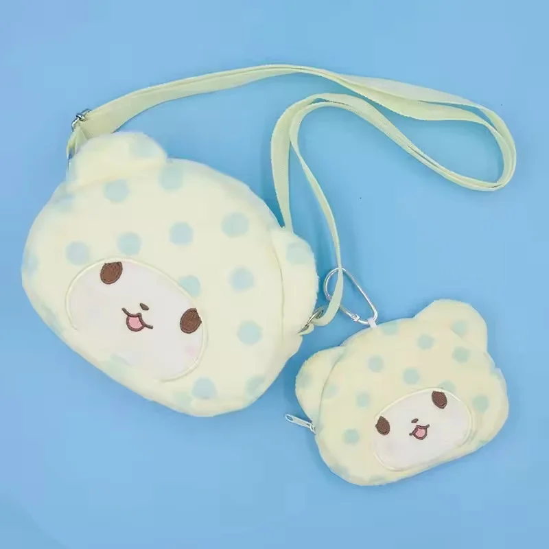 Sanrio Marumofubiyori Mini Crossbody Bags For Women Girls Cartoon Bear Head Cute Small Messenger Bag Kawaii Coin Purse Girl Gift