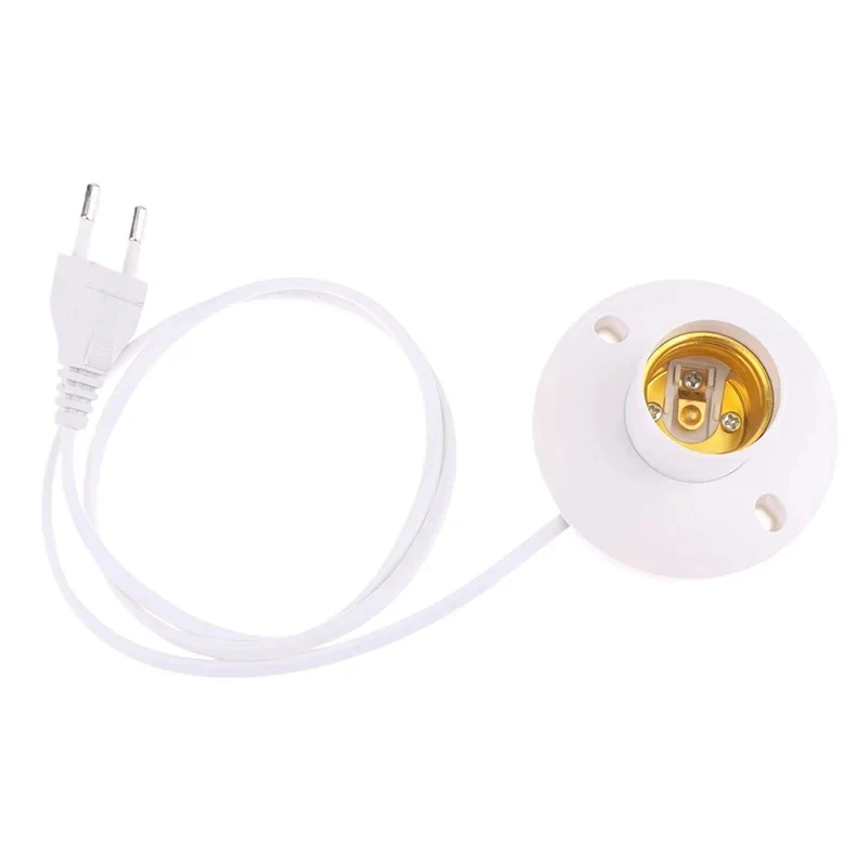 EU LED Stand Lamp Holder E27 Bulb Plug Dome Socket With Cable Base For Table Light Night Stands Lampholder Accessories