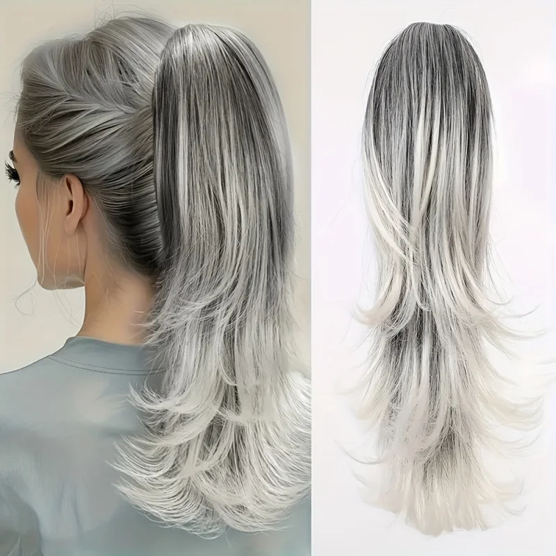 14Inch Long Curly Wave Claw Ponytail Clip In Hair Extensions Pony Tail Hairpiece For Women Hair Accessories Synthetic Hair