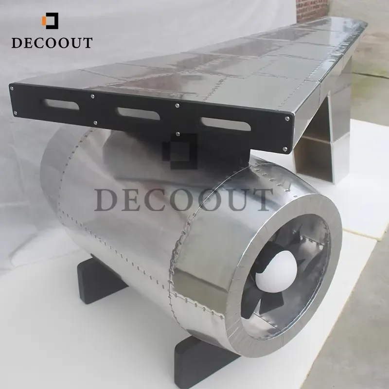 Airplane Wing Desk Table Aluminum Rivets Cover Aviator Spitfire Vintage Industrial Home Office Desk