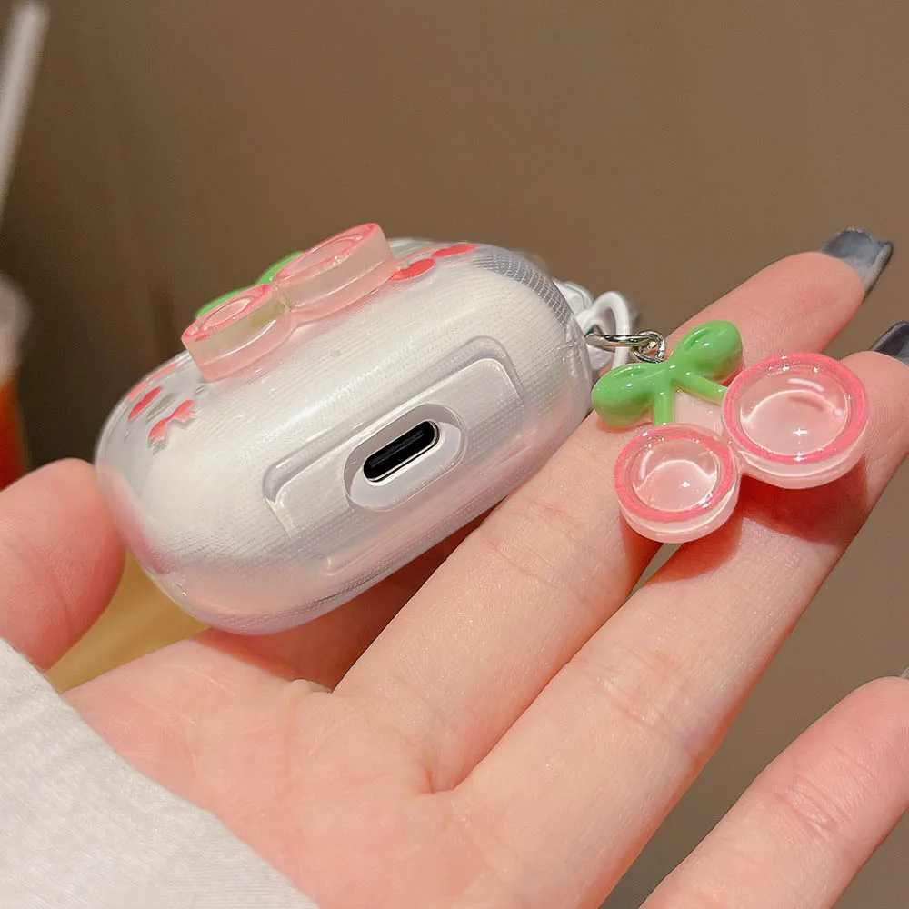 For Huawei FreeBuds 5 5i 6i 4 SE 2 SE2 Case 3D Watermelon Flowers Clear Cartoon Earphone Charging Box Accessories Cover Pendant