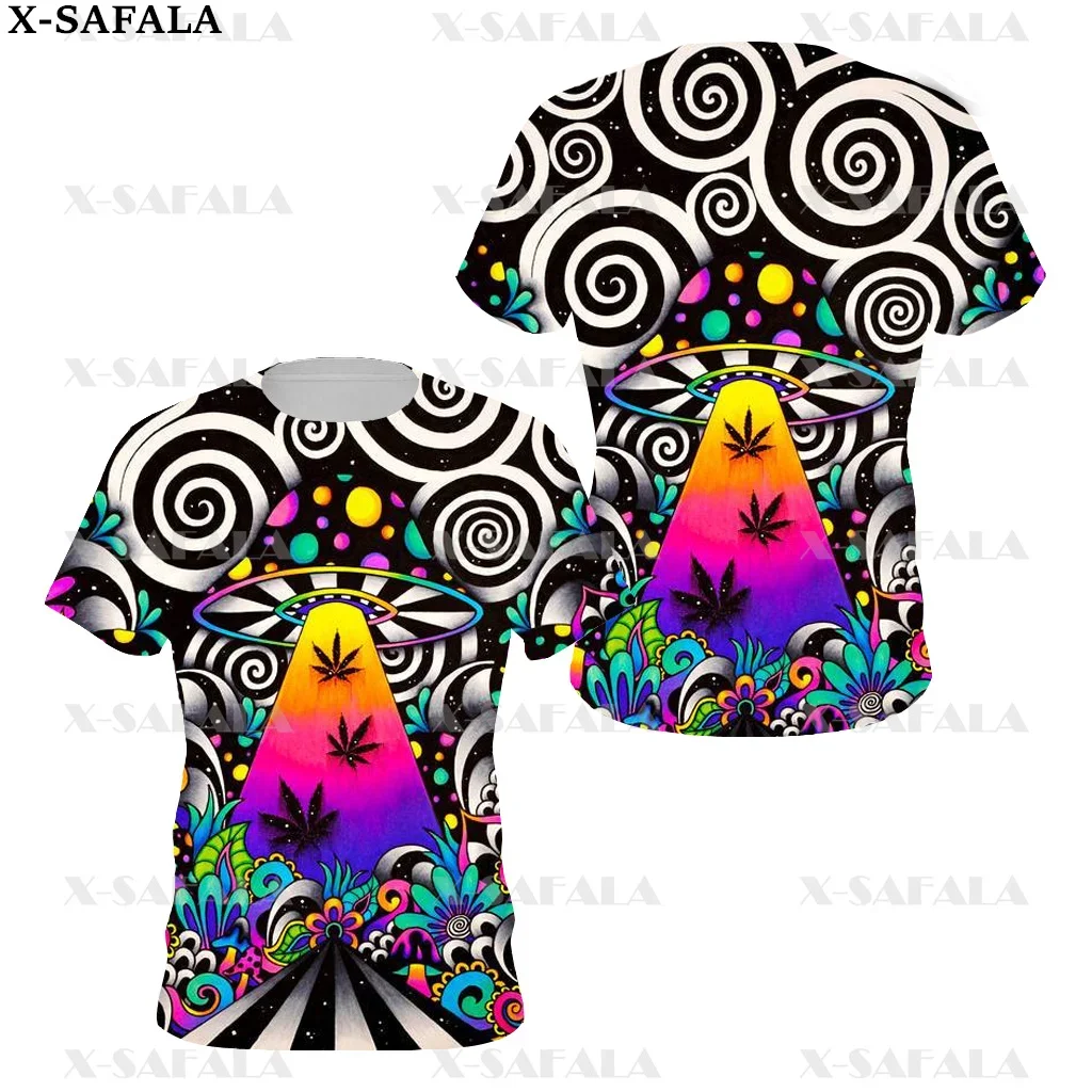 Psychedelic Hippie Psychedelic Colorful Trippy 3D Printed High Quality T-shirt Summer Round Neck Men Female Casual Top-3