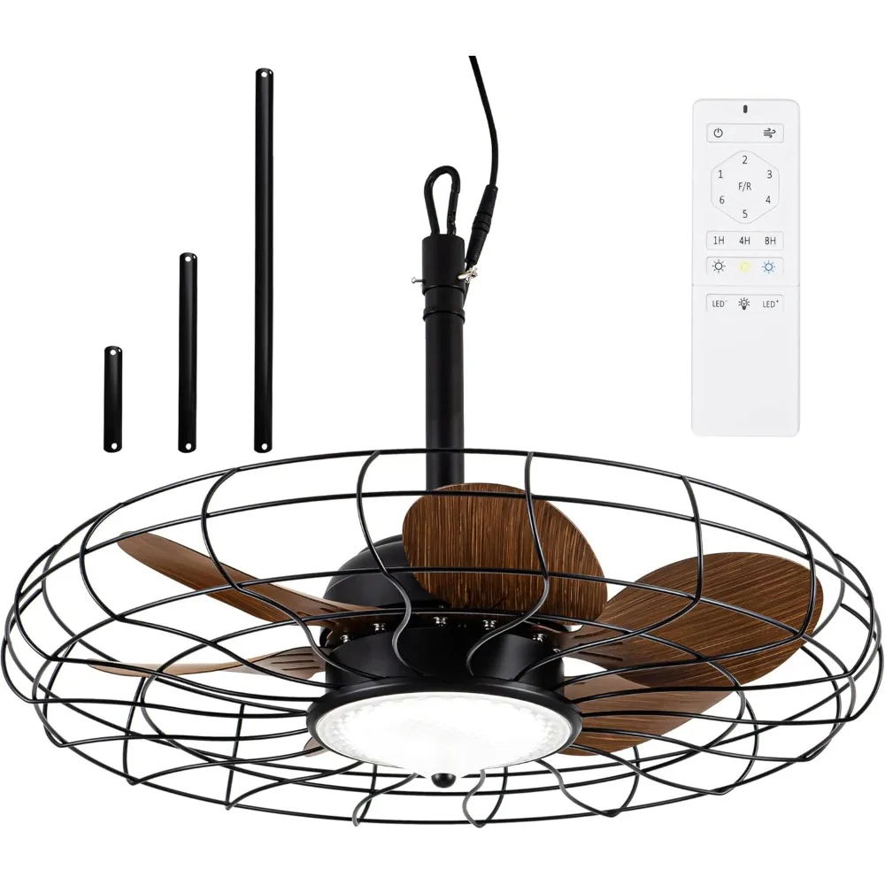 Outdoor Ceiling Fans with Light, Large 28 Inch Wet Rated IP65 Gazebo Fan for Patios and Pergola, Plug-In and Waterproof