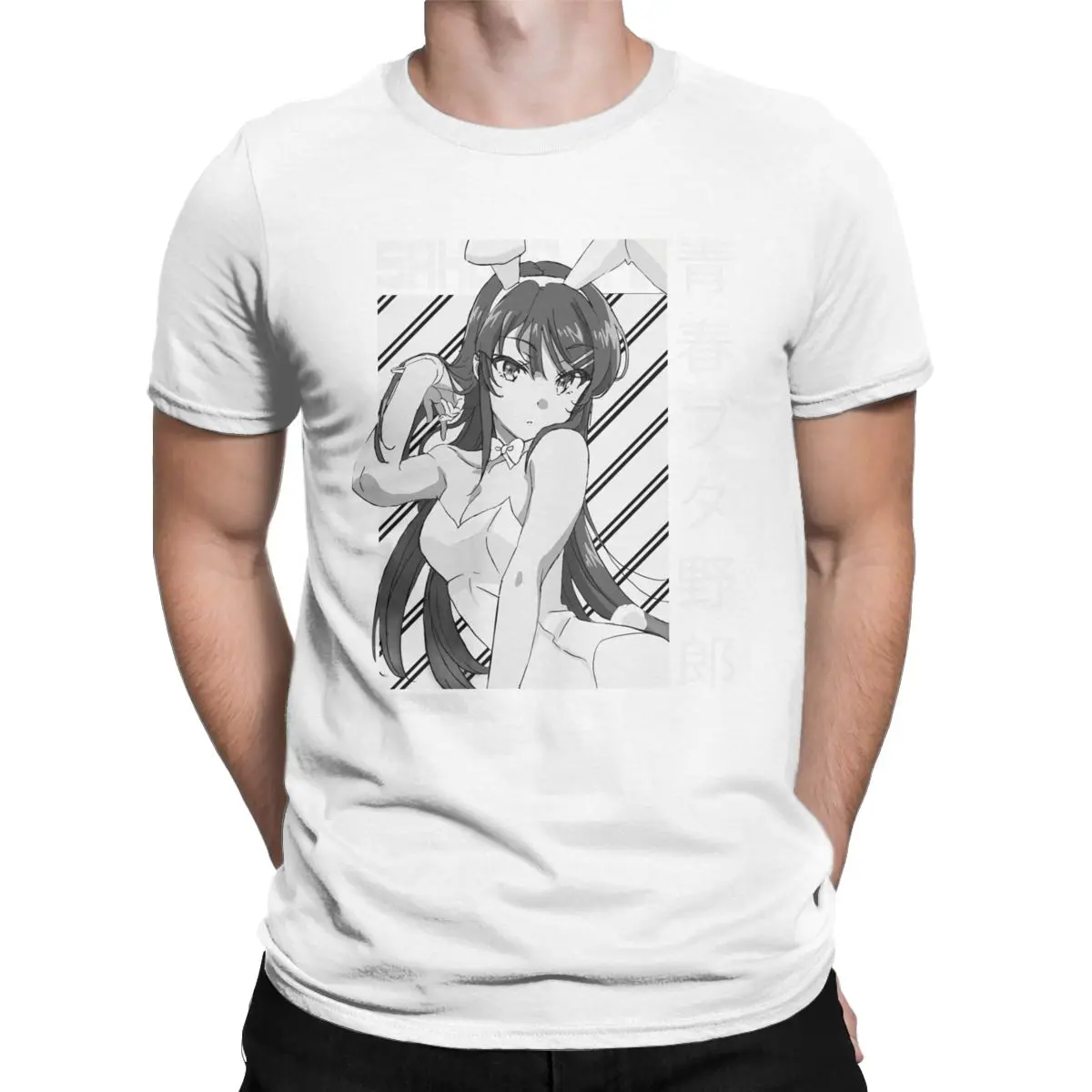 Camiseta Mai Sakurajima para hombre, Camiseta de algodón con cuello redondo, Rascal no sueña con chica conejito Senpai, camisetas Unisex de manga corta