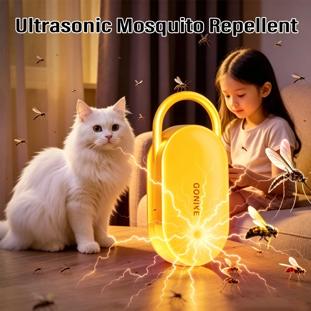 Ultrasonic Pest Repeller Mosquito Rat Roach Multifunctional Bug Deterrent Anti Pest Control Lock Head For Home Vehicle Camping