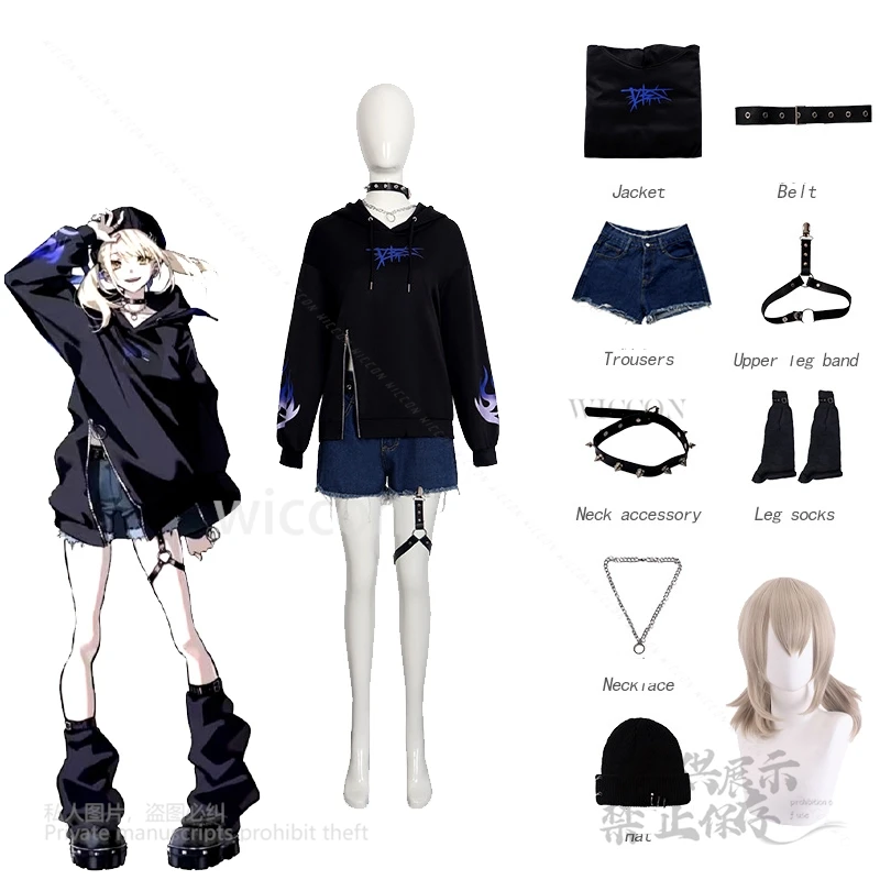 

Project Sekai AZUSAWA KOHANE футболка для косплея, униформа, красочная сценическая одежда для косплея Vbs, платье, наряд на Хэллоуин, парик по индивидуальному заказу