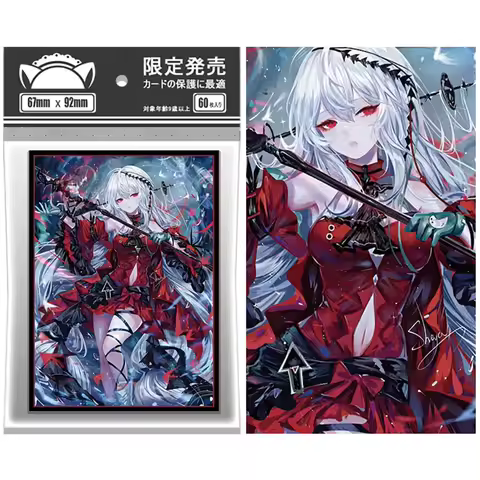 60PCS 67&times;92mm Silver Bottom Anime Card Sleeves Cartoon Character Printing Deck Protector for MGT/PTCG Game Cards Excellent Gift