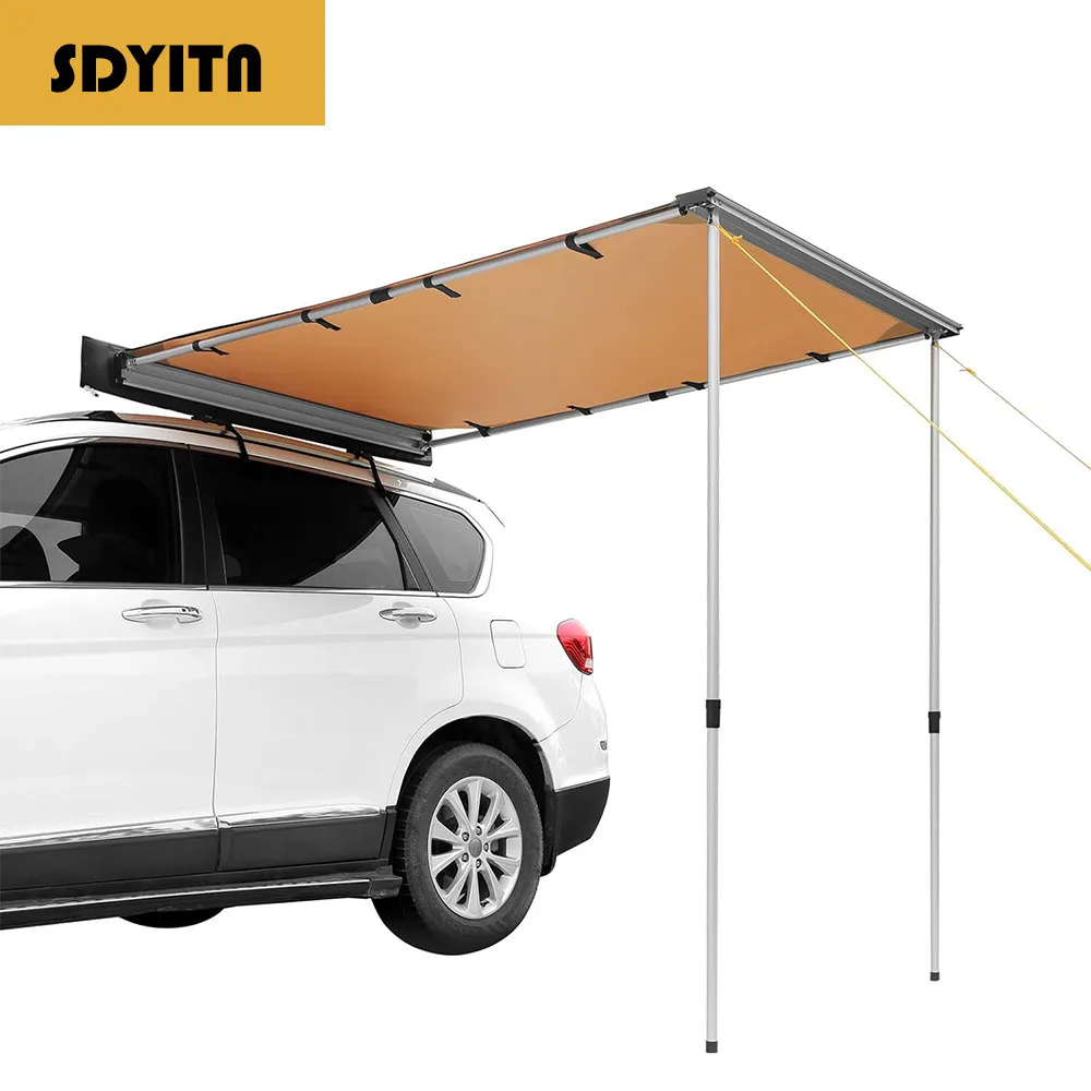 Vehicle Awning Sun Shade Coverage PU3000mm UV50+ Retractable Weatherproof Car Side Awning for SUV Camping & Overland