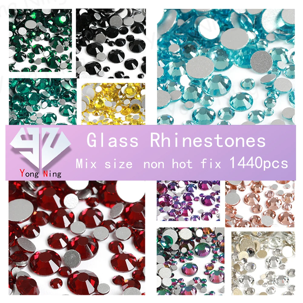 Mix Size SS4-SS20 Clear Crystal Non Hot Fix Rhinestones FlatBack Decorations DIY quanlity Glitter Stones 3D Nail Art Accessories