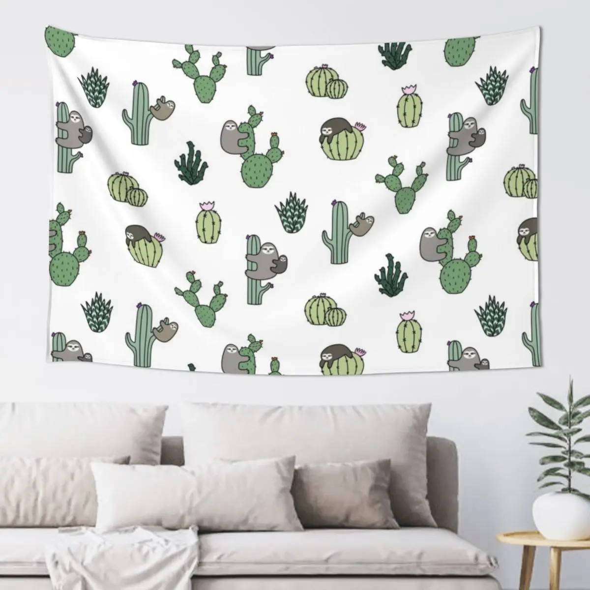 

Cacti Sloths Tapestry Decorative Wall Mural Aesthetic Room Decorations Decoration Home Tapestry