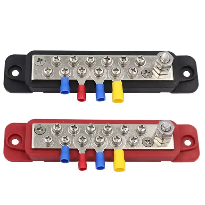 HRBAJ-Positive Negative 12 Point Bus Bar Power Distribution Block Termianl Terminal 48V 150A Battery Power Distribution System R