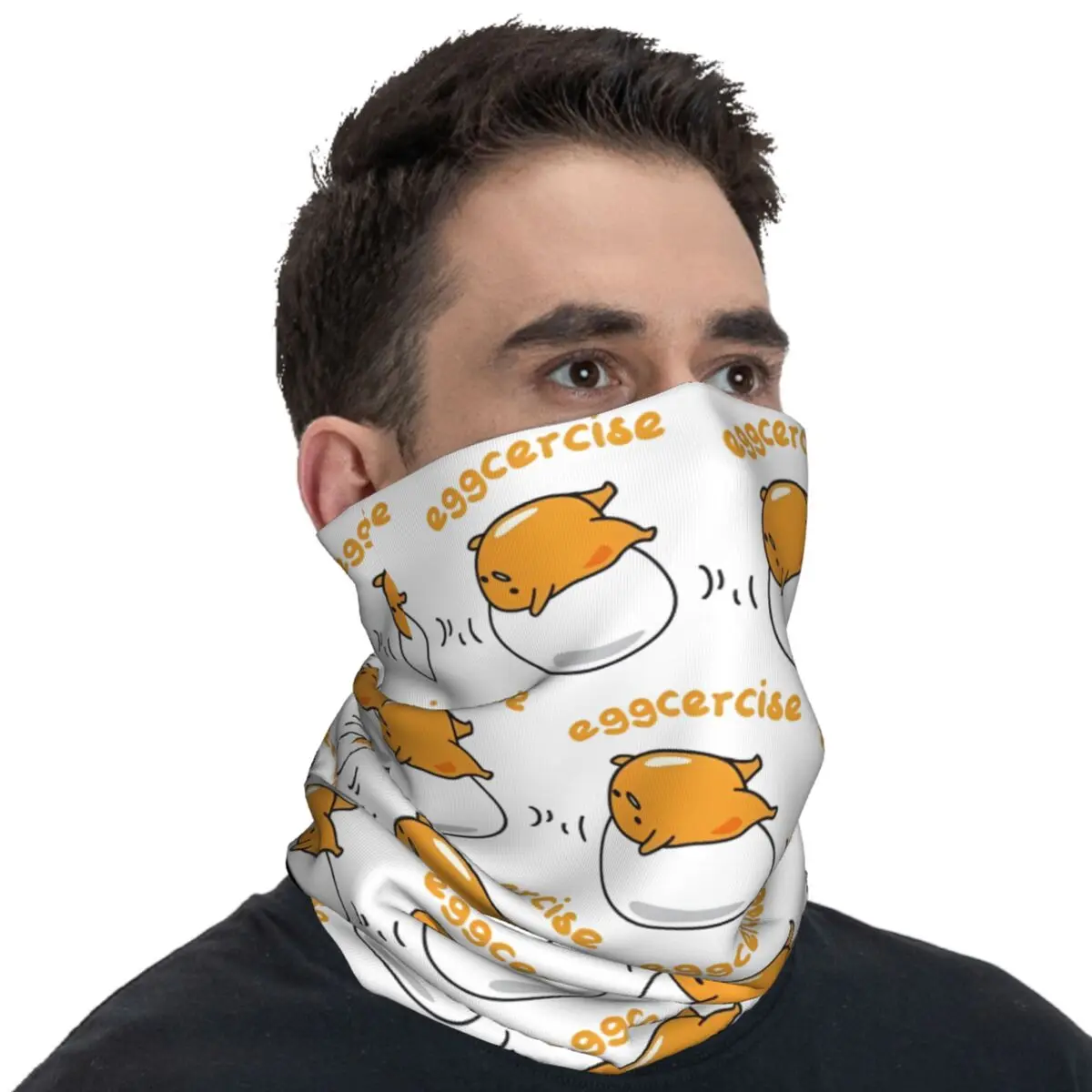 Gudetama Eggcercise Bandana y2k Cool Balaclava Autumn Running Travel Dustproof Cycling Mask Seamless Soft Face Cover Mask