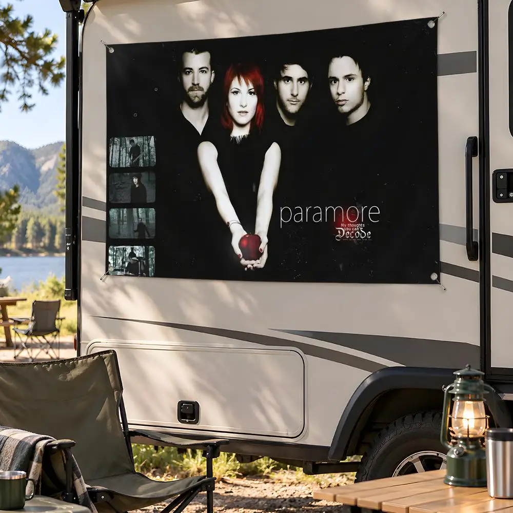 Band Pop Rock Paramore Flags Fan Flag Banner Wall Hanging Outdoor Yard Camping Dorm Garage Party Home Decor Gift