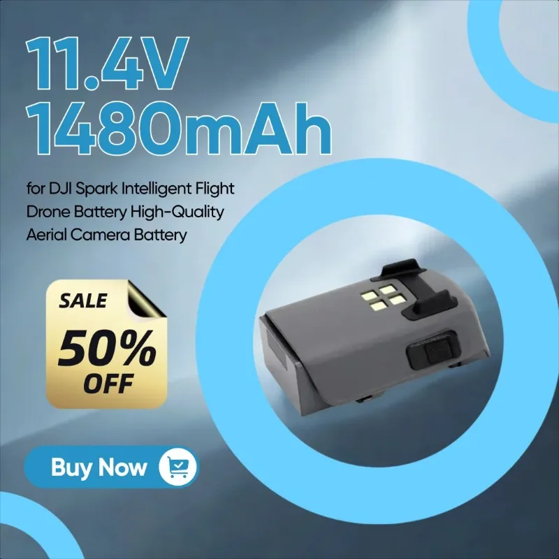 

11.4V 1480mAh Rechargeable Battery for DJI Spark Intelligent Flight Drone Battery High-Quality Aerial Camera Battery