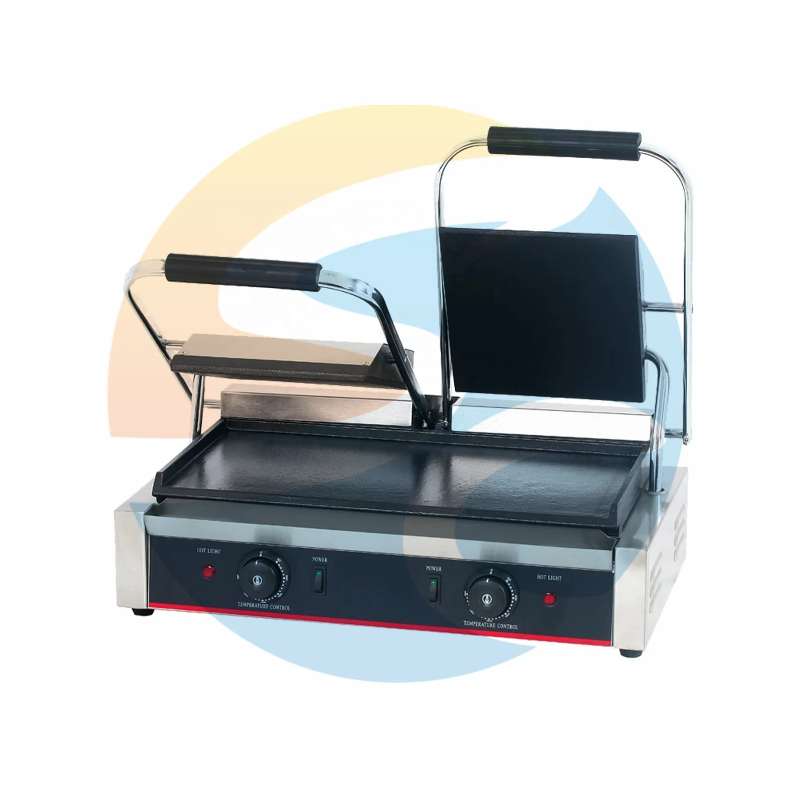 Whole Flat Commercial Smooth Flat Surface Sandwich Maker Electric Contact Griddle Sandwich Double Panini Press Grill Maker