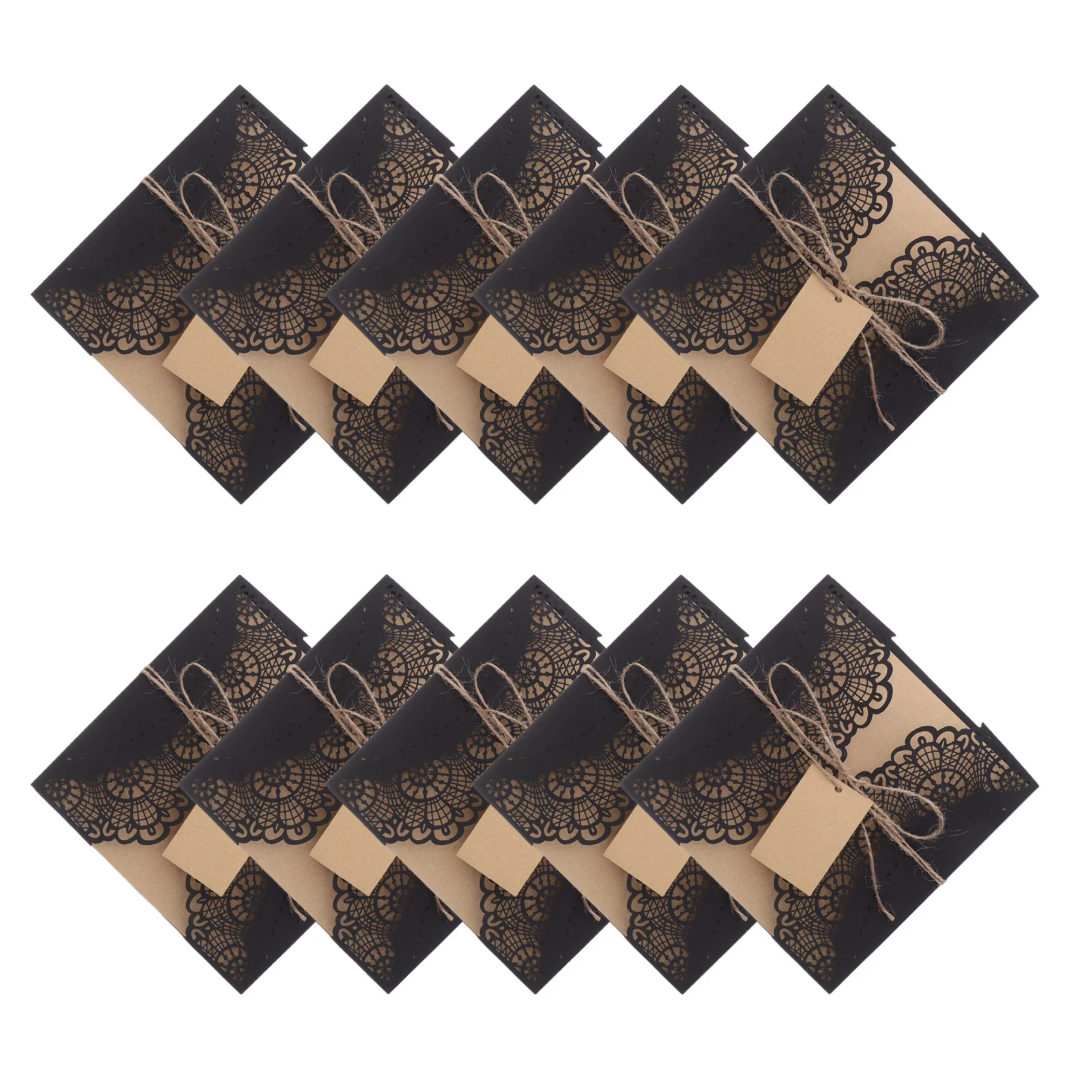 

10Sets Halloween Spiderweb Invitation Cards Black Hollow Crafting Scary Party Invites Envelopes Festival Blessing Cards