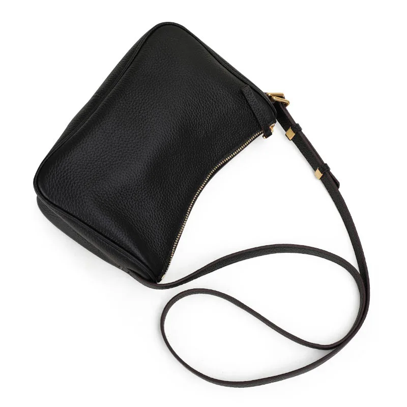 Fashion trend leather women\'s bag cross-body bag simple solid color top cowhide mobile phone bag shoulder bag