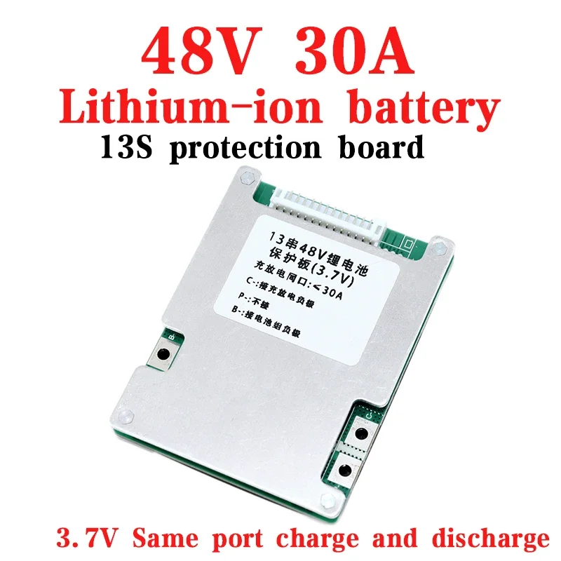 13S 48V 30A 18650 21700 Li-Ion Li-Ion Battery Pack BMS Protection PCB Board Equalizer Durable Consumer Electronics Same Port BMS