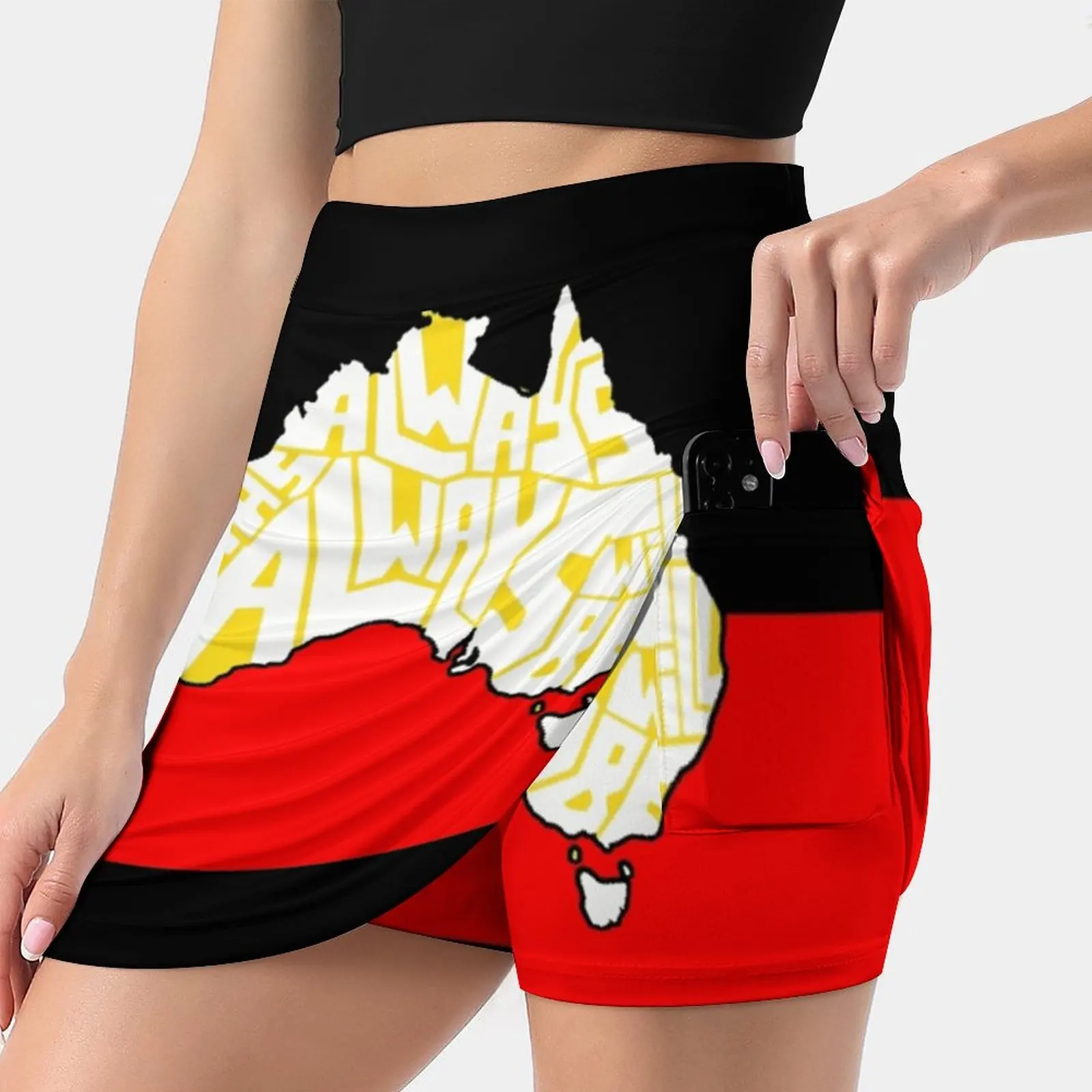 Always Was Always Will Be Flag Women's Fashion Sporting Skirt With Pockets Tennis Golf Running Skirts Ladies Short Skirt Skirts