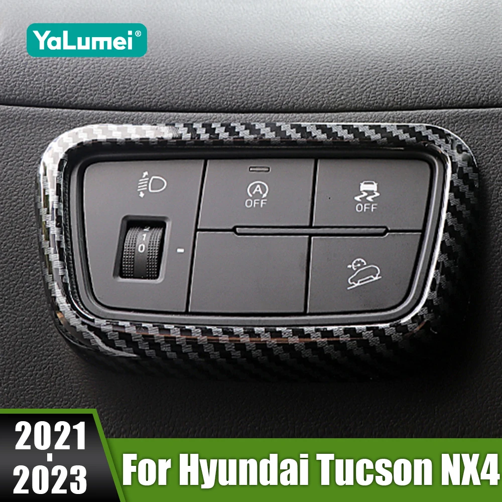 

For Hyundai Tucson NX4 Hybrid 2021 2022 2023 N Line ABS Car Headlight Adjustment Knob Switch Frame Trim Sticker Cover Accessory