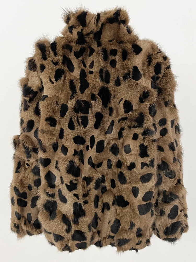 2025 femmes personnalisé veste de fourrure de renard naturel manteau de fourrure véritable hiver automne mode luxe une pièce véritable manteau de fourrure léopard