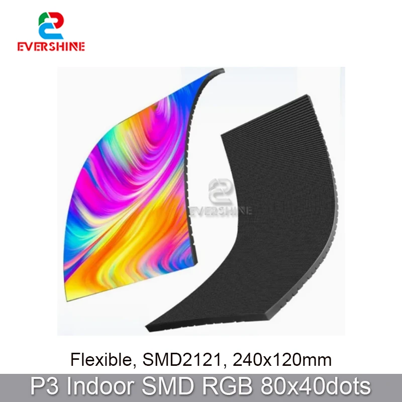 Flexible P1.875 P2.5 P3 Indoor RGB Full Color Led Screen Panel Module for Programmable Digital Led Display Advertising Sign