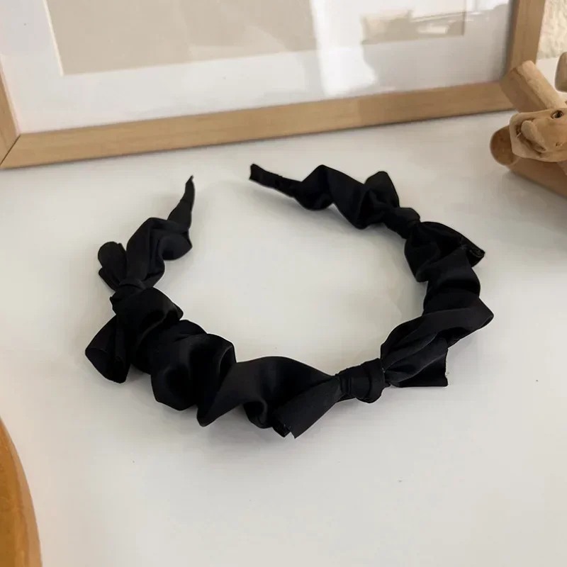 White Bowknot Headbands Hair Hoop Hair Bands for Women Sweet Girls Solid Color Headband Korean Fashion Hair Accessories Headwear