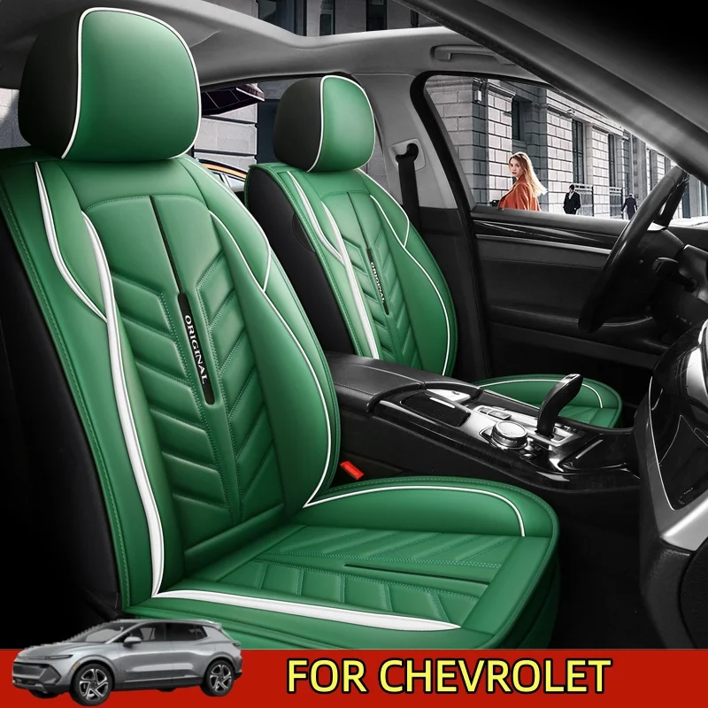 لسيارة شيفروليه أغطية مقاعد السيارة من الجلد الصناعي المقاوم للماء ومقاوم للاهتراء، غطاء مقعد كامل ملفوف ناعم ومريح