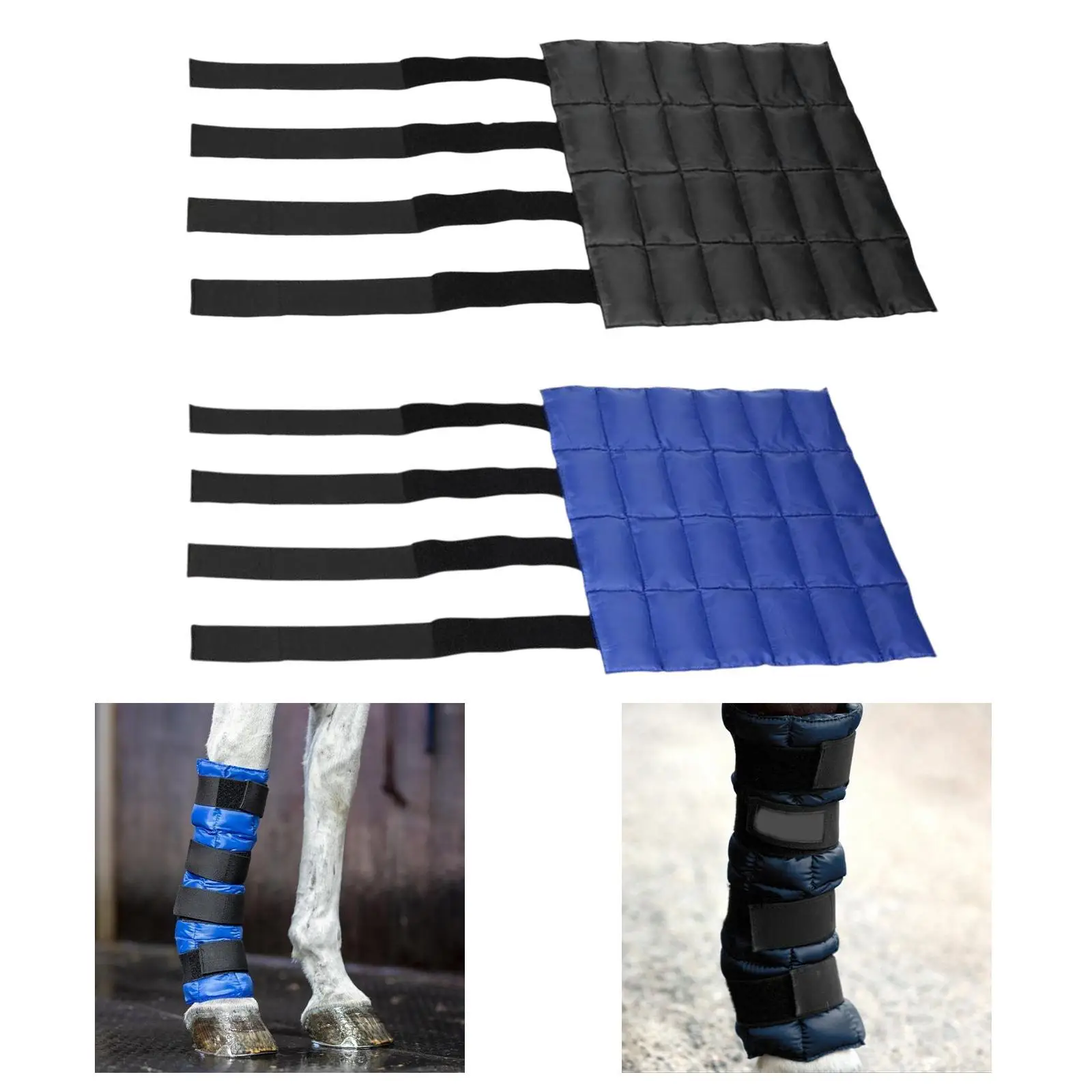 Horse Ice Leg Wrap Ice Boot Bag Support 24 Grid Breathable Cooling Wrap for Horse Ice Pack for Enthusiasts Legs Ankle Knee