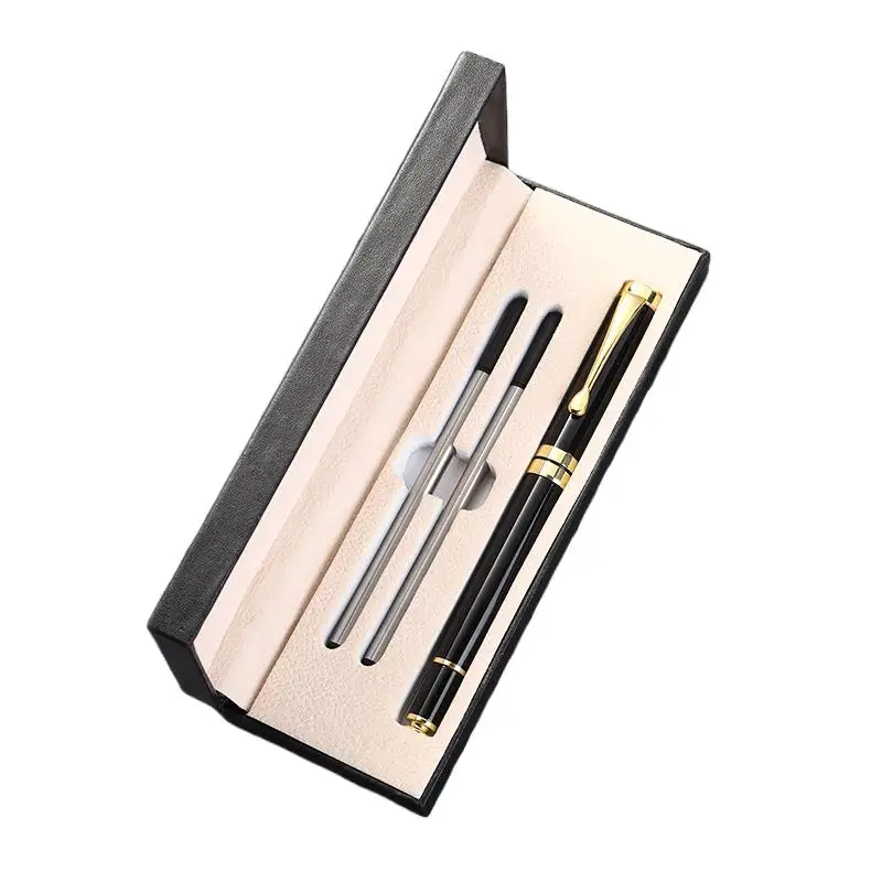 1Pcs Business ballpoint pen with two refills and gift box set neutral pen For wedding Party festival Favors Gift