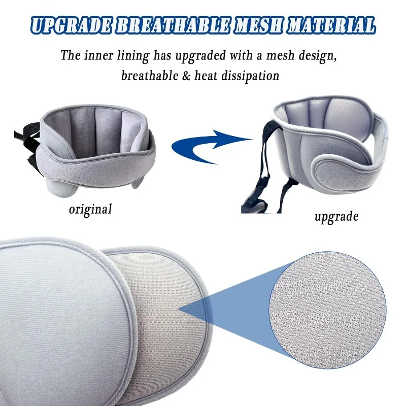 Baby Car Seat Head Support(Gray)Toddle Car Neck Relief Baby Child Car Seat Adjustable Head and Neck Support Band