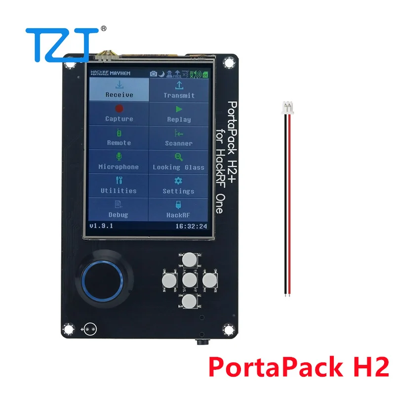 

TZT Upgrade PORTAPACK H2 TCXO 3.2 inch Touch LCD Display Aluminum Case Battery For HACKRF ONE SDR