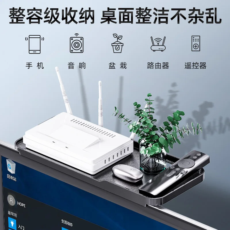 for No punching TV rack, monitor finishing and storage, hanger, remote control bracket, rotatable bracket