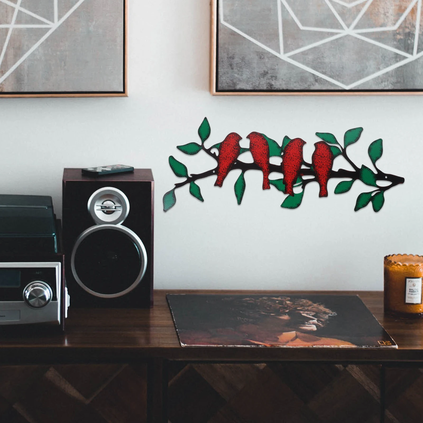 

Wrought Iron Birds on Branch Decor Fence Art Craft Hanging Wall naments Home Garden Birdhouse Pendant Outdoor