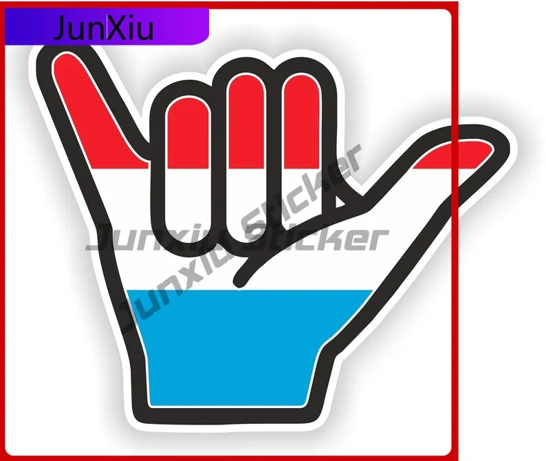 

Luxembourg Shaka Cute Bumper Fade Resistant Decal Accessory Truck Accessory Trendy Cute Loose Resistant Funny Window UV Hand