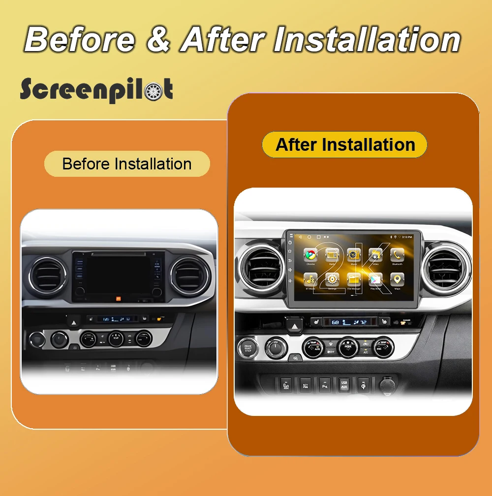 Android 16 Car Radio For Toyota Tacoma N300 2015 2016 2017 2018 2019 2020 2021 2022 2023 Wireless Carplay Auto GPS Navigation 5G