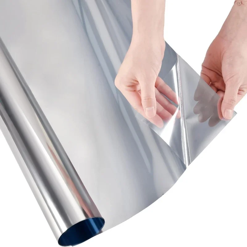 

Window Privacy Film One Way Daytime Privacy Static Cling Sun Blocking Anti UV Reflective Mirror Window Tint for Home and Office
