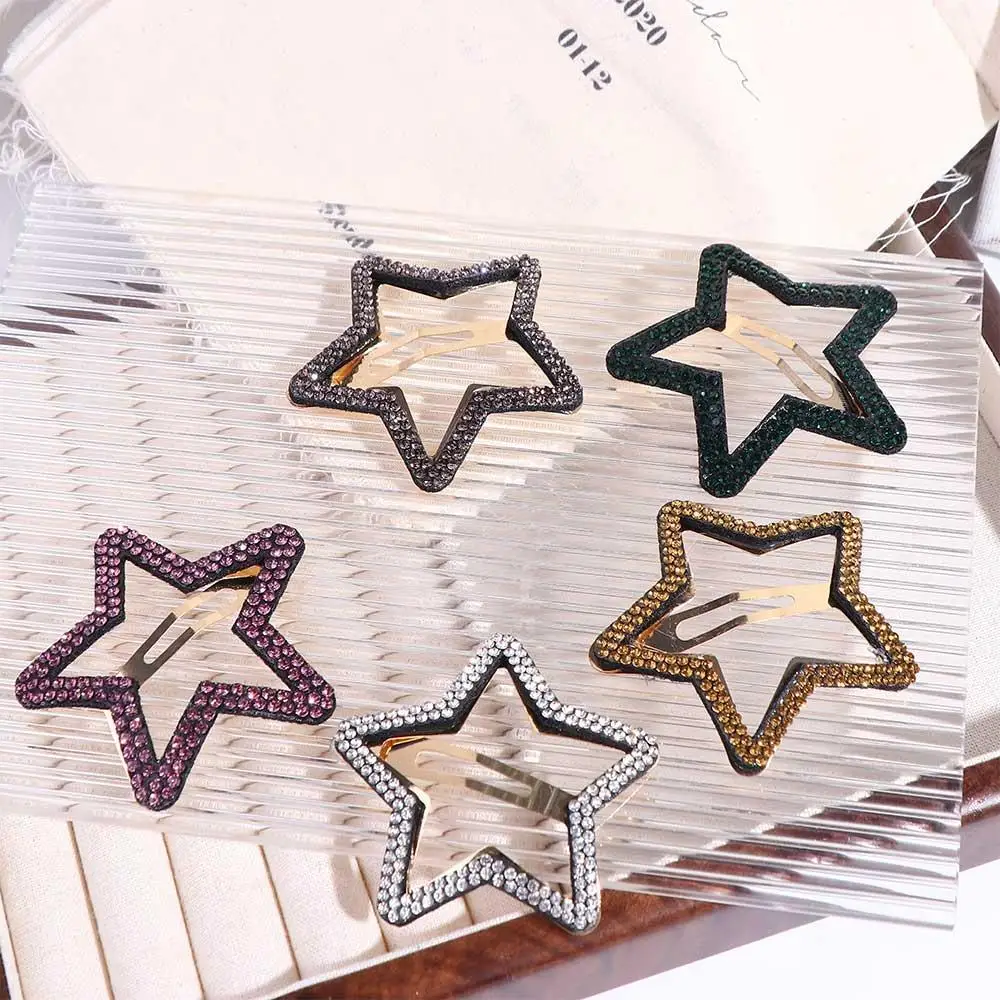 

Bling Geometric Rhinestone Star BB Clip\ Y2k Metal Star Side Clip Hair Accessories Side Clip Hollow Hair Clip Party