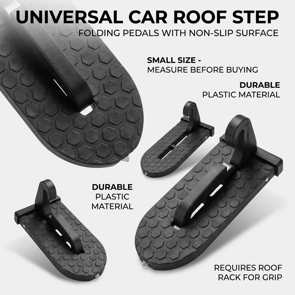 Multifunction Foldable Car Door Step Roof Rack Step, Universal Latch Hook Foot Pedal Safety Car Accessories